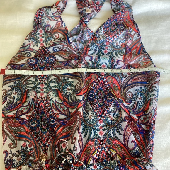 Luli Fama Rebeldia -T Back Romper Womens Size Large Paisley Mixed Print  Beach - Picture 12 of 16